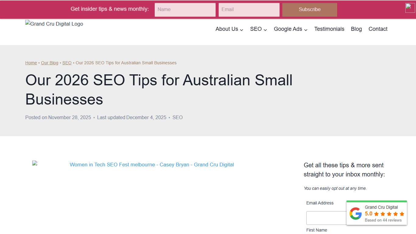 Our 2026 SEO Tips for Australian Small Businesses • GCD
